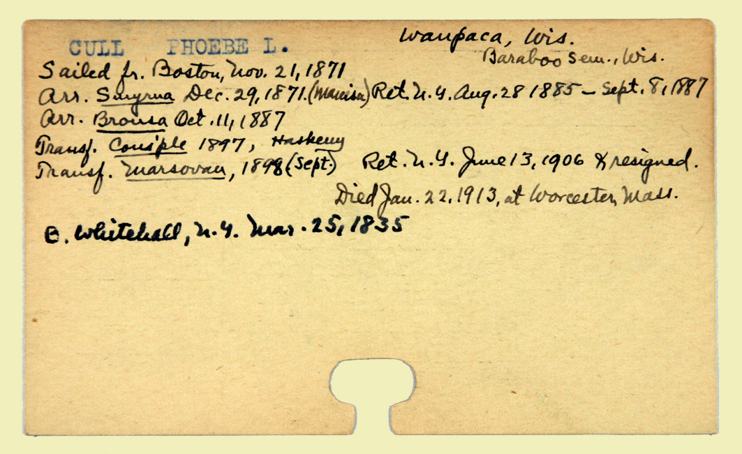 Digital Library For International Research Archive Personnel Records For Phoebe L Cull