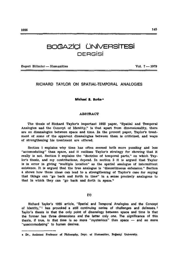 digital library for international research archive richard taylor on spatial temporal analogies